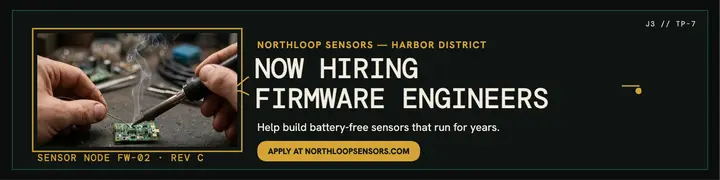 Northloop Sensors firmware hiring banner template
