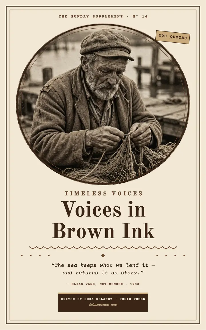 Voices in Brown Ink sepia quotes cover template