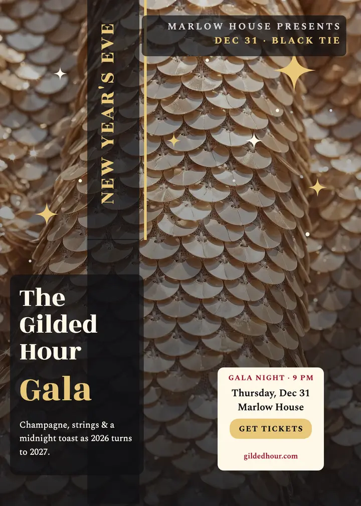 Gilded Hour New Years Eve gala sequin invite template