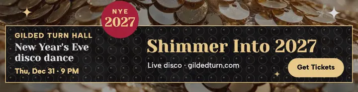 Sequin New Year disco billboard: new year's eve billboard template