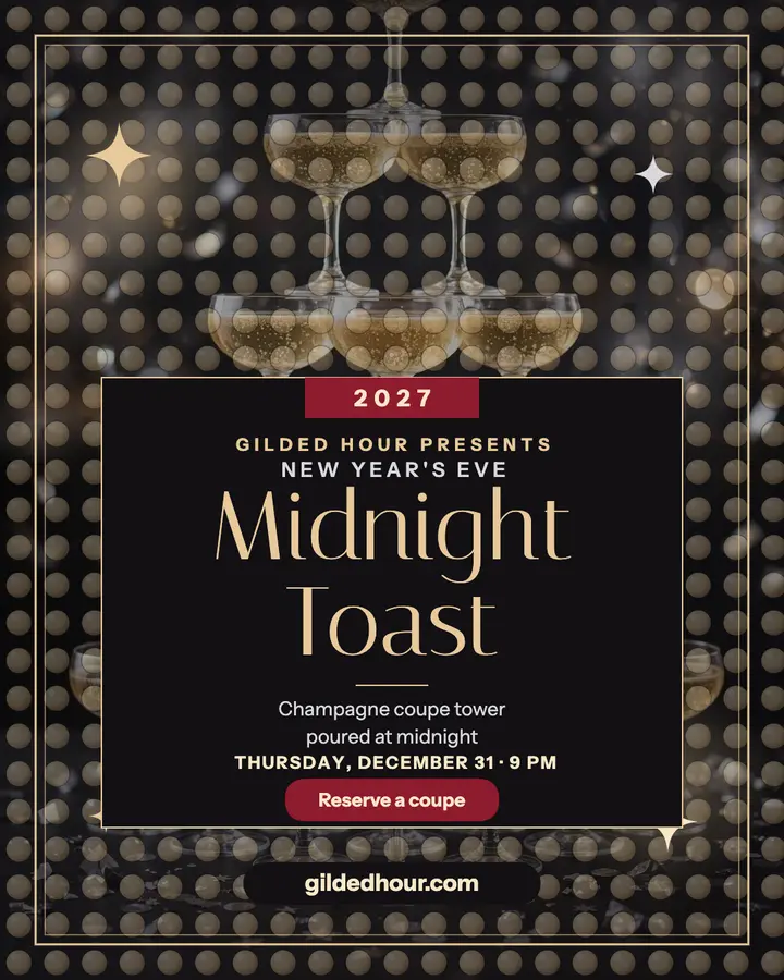 Gilded Hour midnight toast invite template