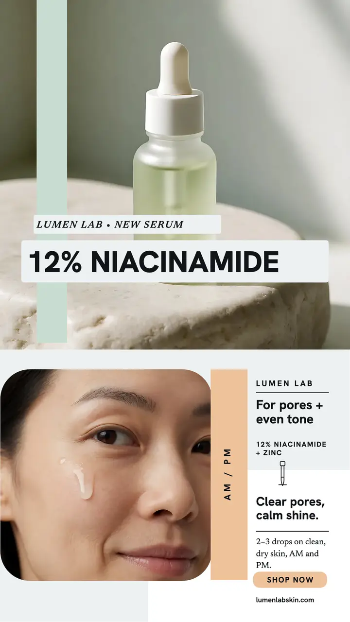 Lumen Lab niacinamide serum story template