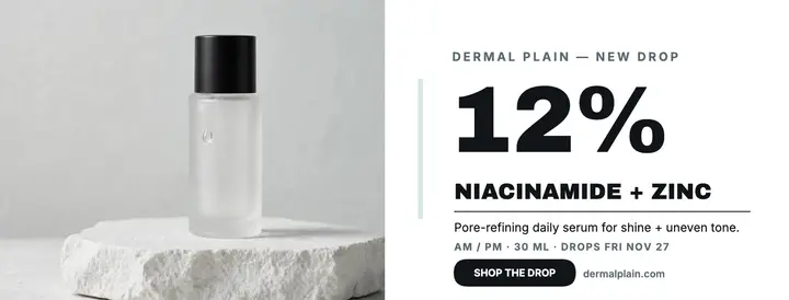Dermal Plain niacinamide serum drop cover template