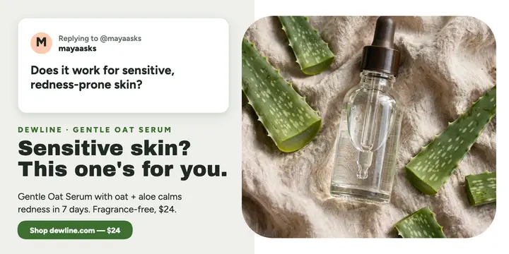 Dewline serum FAQ comment x-post: serum sensitive skin faq template