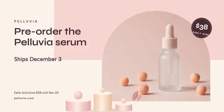 Pelluvia serum pre-order pastel podium post template