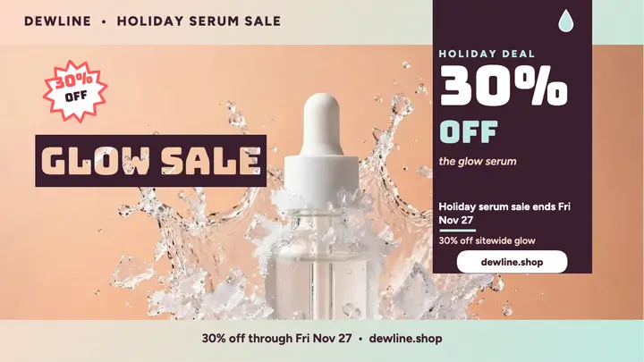 Dewline holiday serum sale thumbnail template