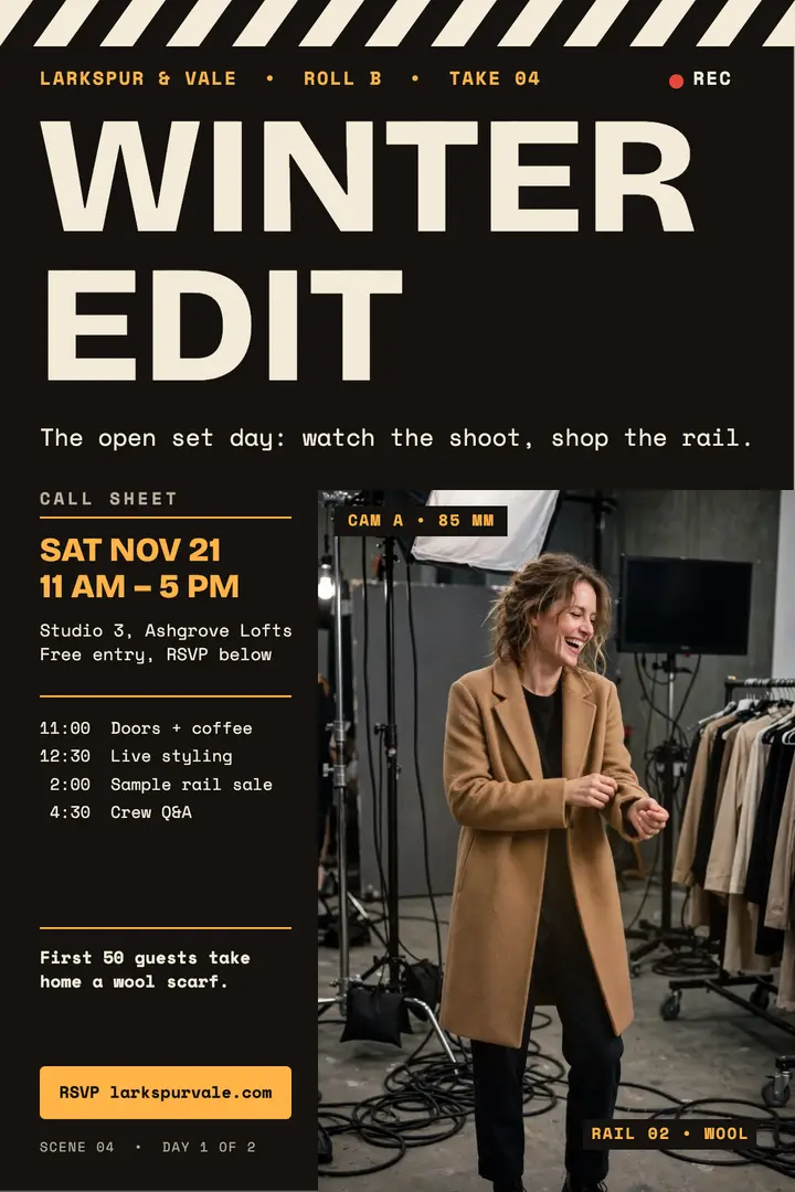 Winter Edit open set day poster template
