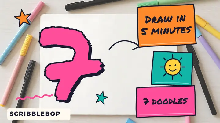 Scribblebop seven doodles drawing thumbnail template