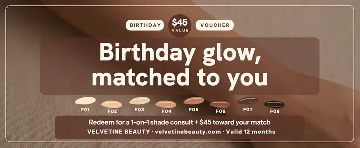 Velvetine birthday glow shade voucher template