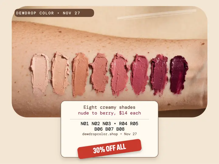 Dewdrop Color shade sale slide: black friday shade sale slide template