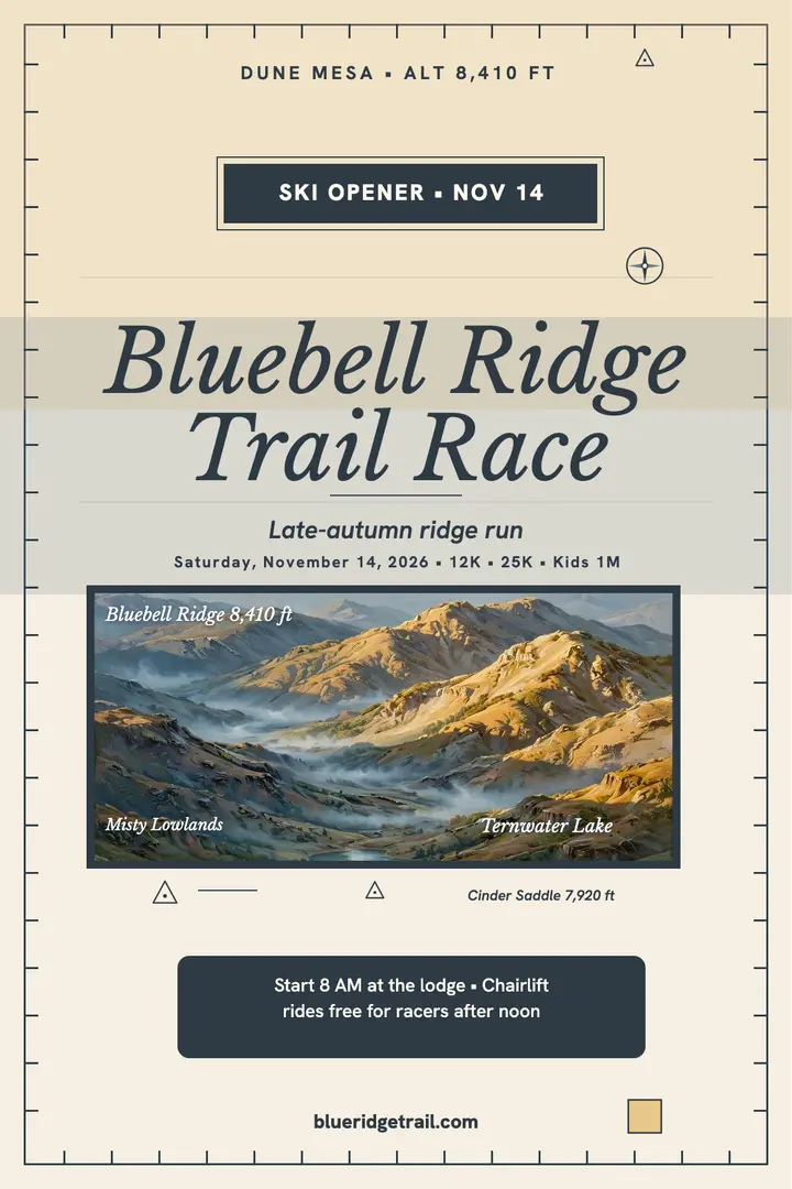 Bluebell Ridge trail race shaded poster template