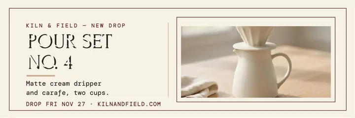 Kiln and Field pour set launch header template