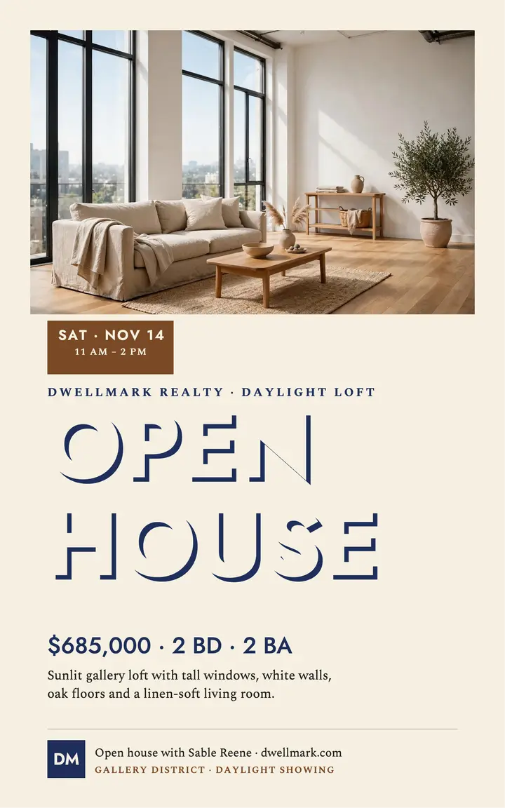 Daylight loft open house cover template