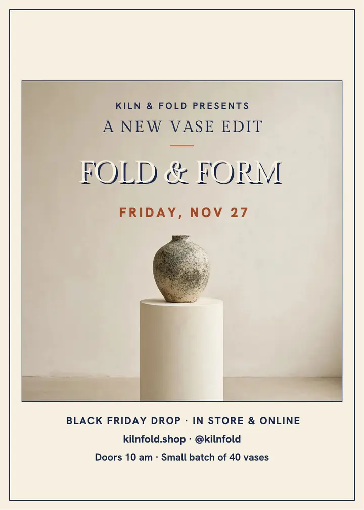 Kiln and Fold vase drop invitation template