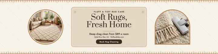 Fluff and Tidy rug cleaning banner template