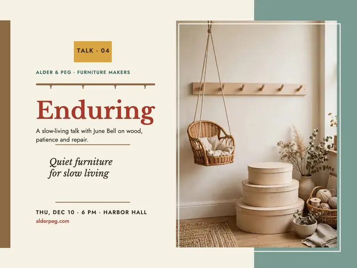 Alder and Peg slow-living craft talk slide template