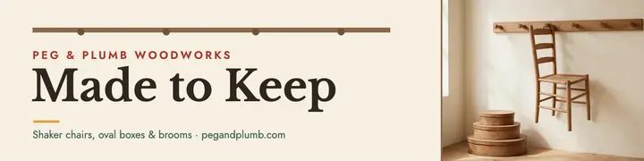 Peg and Plumb shaker furniture banner template