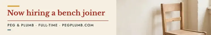 Peg and Plumb bench joiner hiring cover template