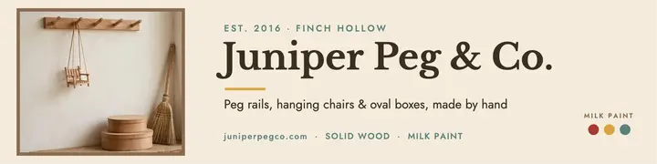 Juniper Peg studio banner, shaker rail template