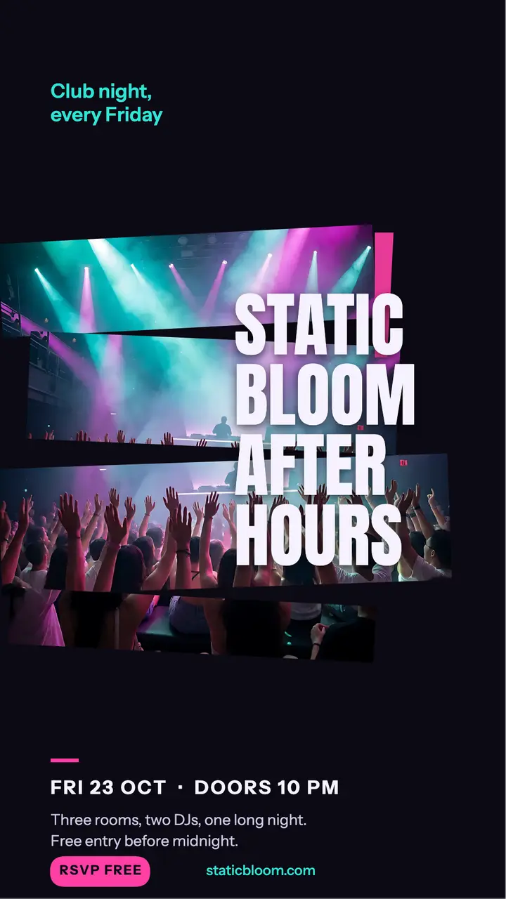 Static Bloom after-hours story template