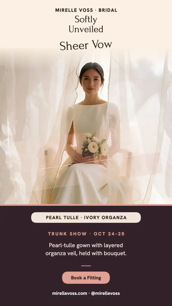 Sheer veil bridal story: bridal story post template