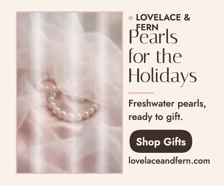 Lovelace and Fern pearl holiday ad template