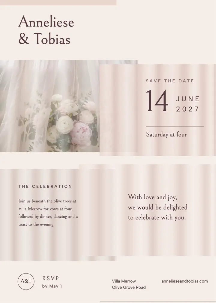 Anneliese and Tobias veil invitation template