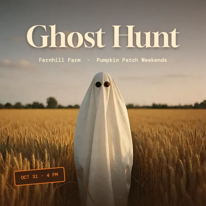 Ghost hunt Halloween post: halloween family farm event post template