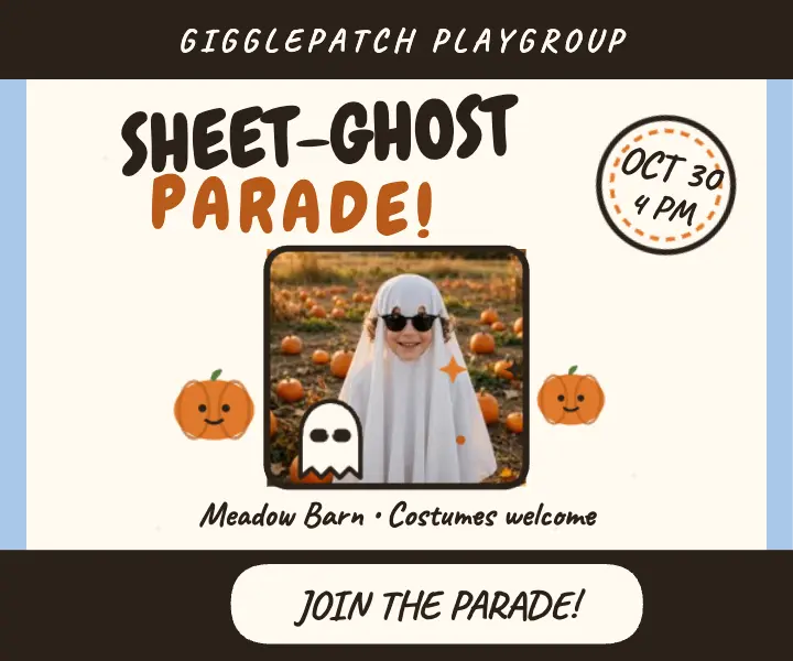 Gigglepatch ghost parade kids ad template