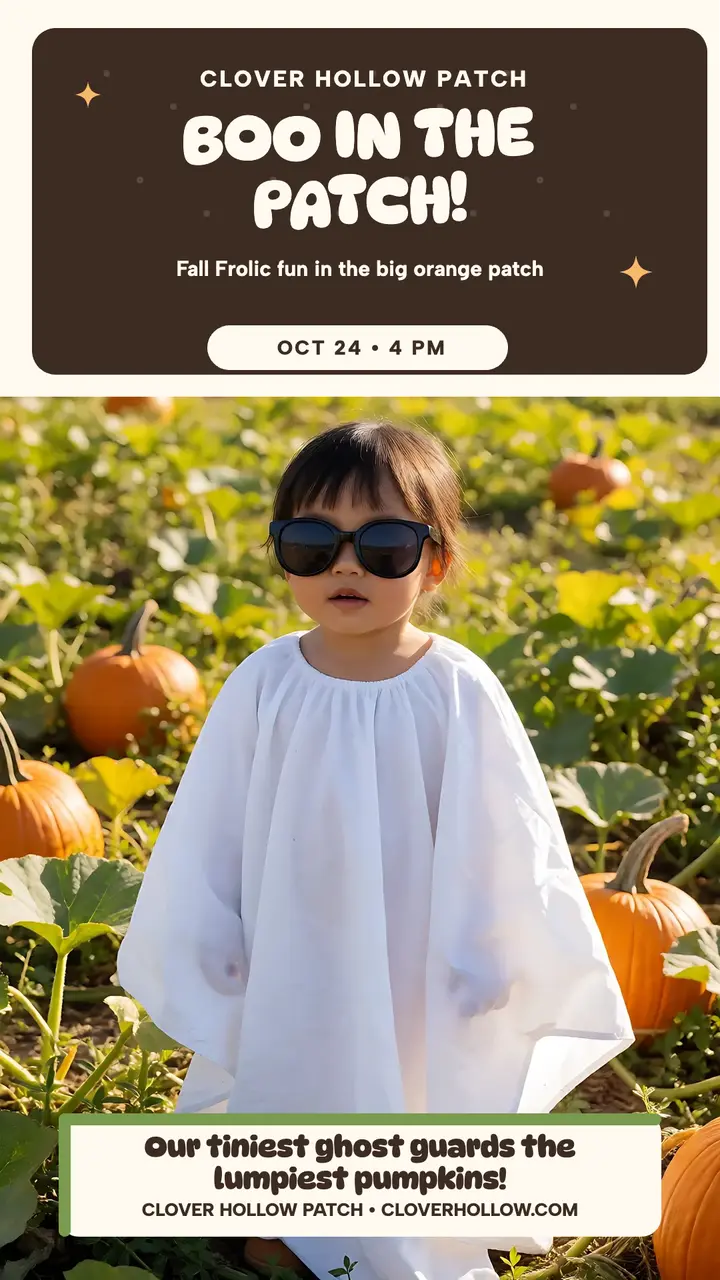 Sheet ghost pumpkin patch fall story template