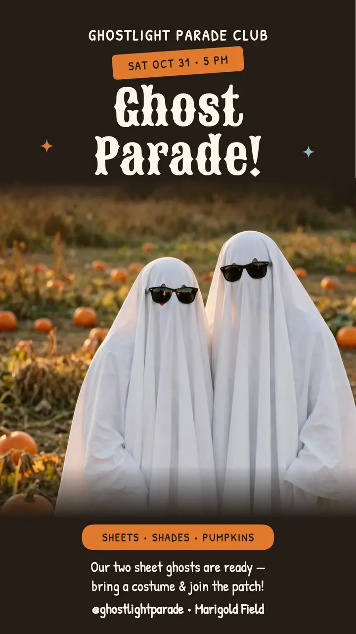Ghostlight sheet-ghost parade story template