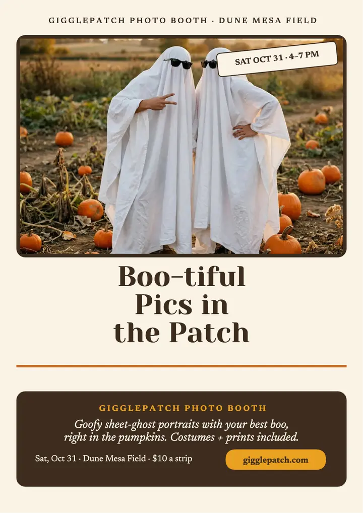 Gigglepatch ghost photo booth flyer template