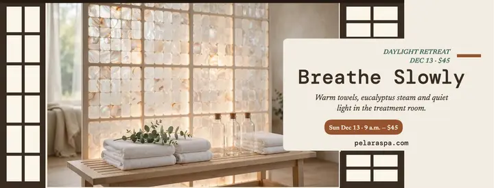 Pelara Spa daylight retreat cover template