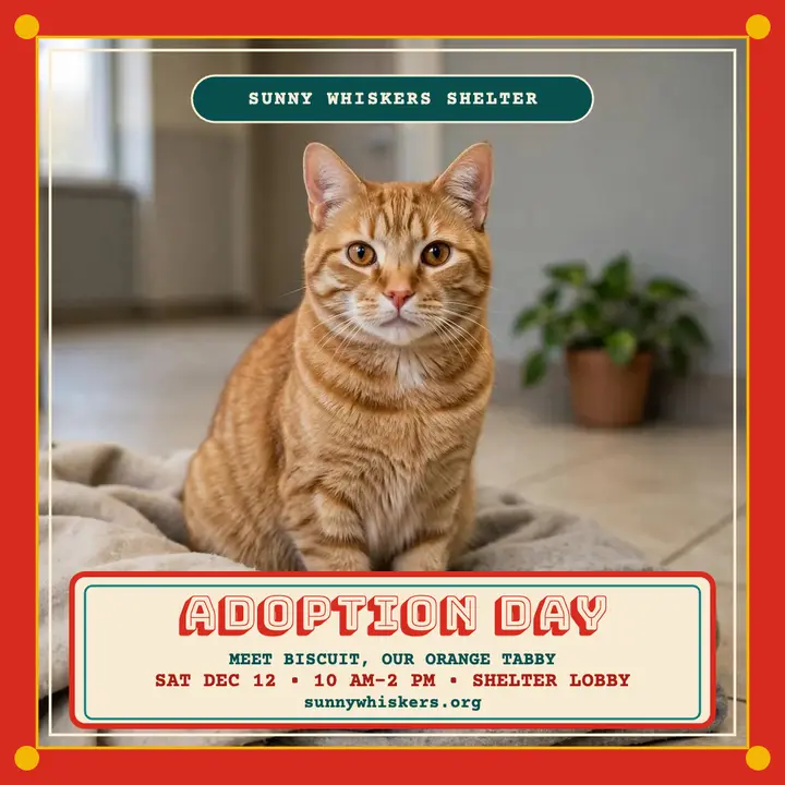 Sunny Whiskers adoption day matchbox post template