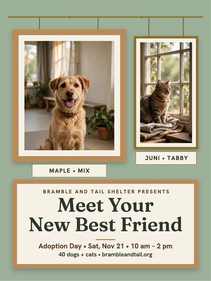 Bramble and Tail adoption day gallery wall template