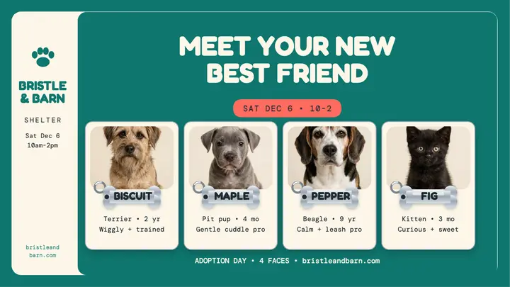 Bristle and Barn adoption day tag thumbnail template