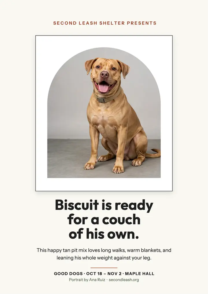 Second Leash Shelter good dogs print template