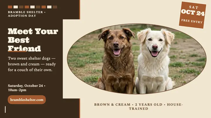 Bramble Shelter adoption day brown thumbnail template