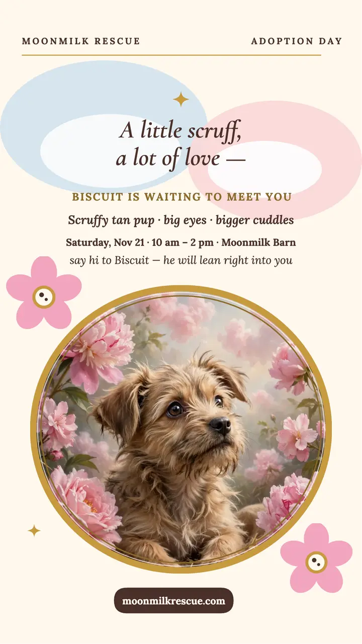 Biscuit shelter pup adoption story template