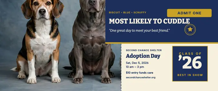 Second Chance Shelter adoption day ticket template