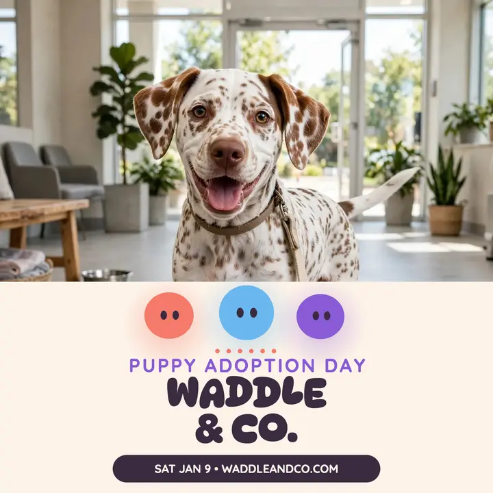 Waddle shelter puppy adoption day cover template