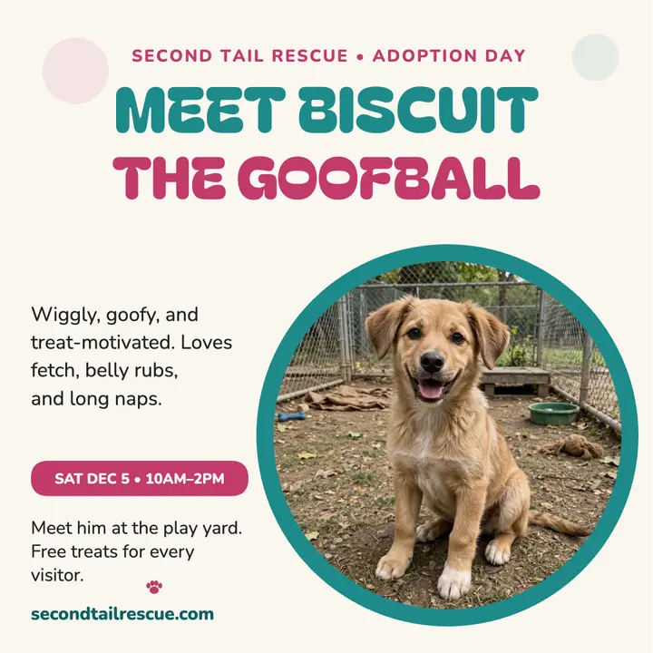 Biscuit shelter puppy adoption post template