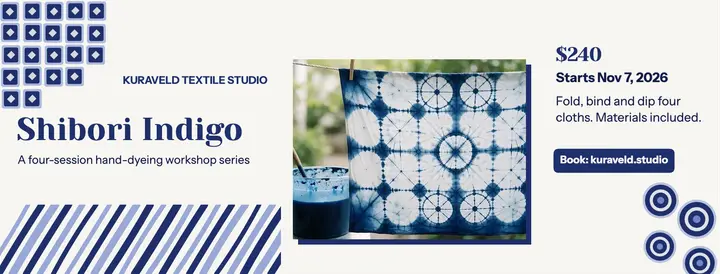 Shibori indigo dye workshop Facebook cover template
