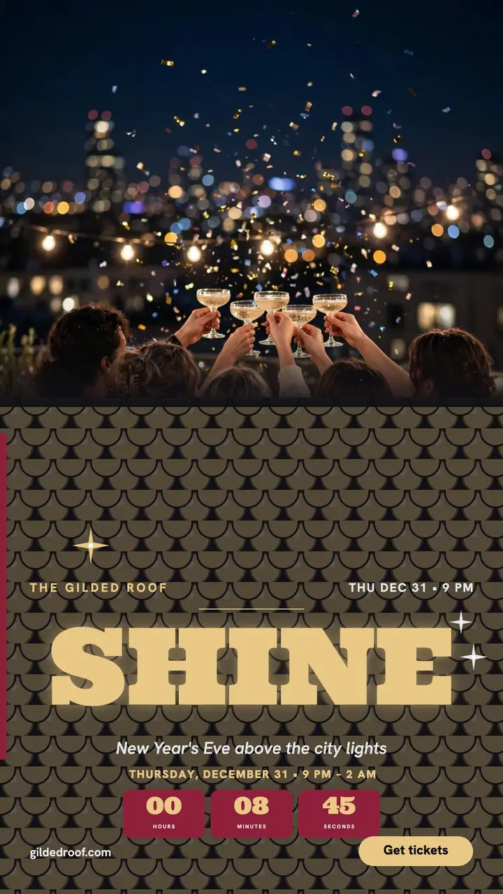 Shine New Year's Eve sequin story template