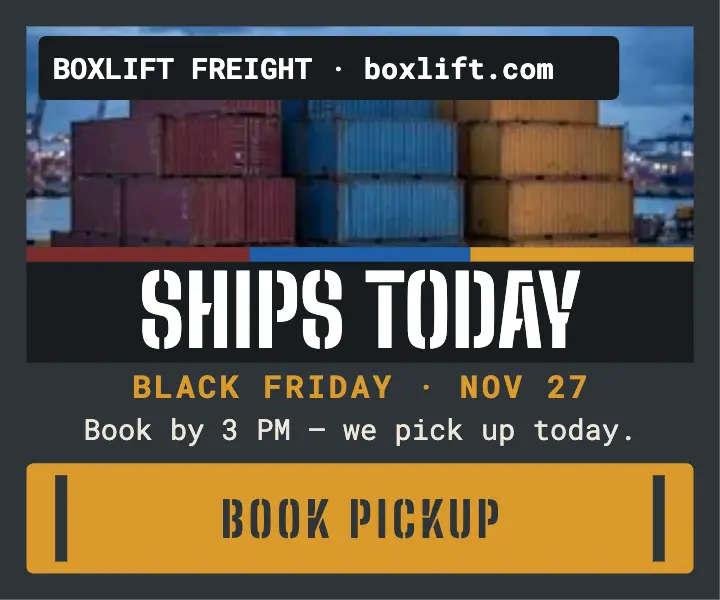 Boxlift Freight Black Friday ships today ad template