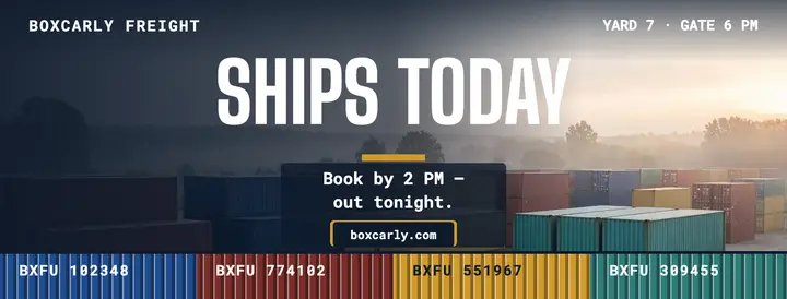 Boxcarly Freight ships today cover template