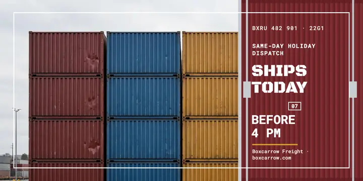 Boxcarrow Freight ships today holiday post template