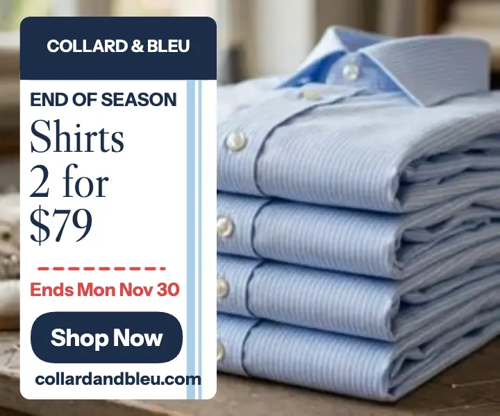Collard and Bleu shirt sale ad template