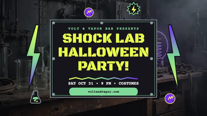 Shock Lab Halloween party thumbnail template