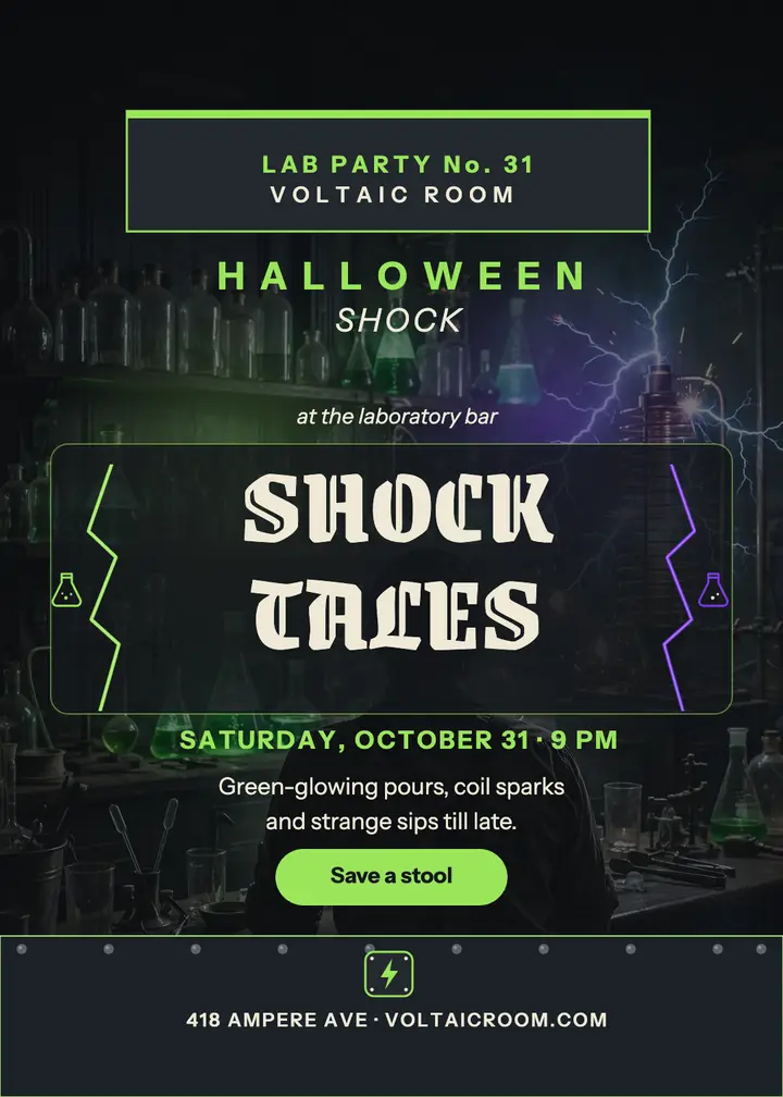 Shock Tales Halloween lab party invite template